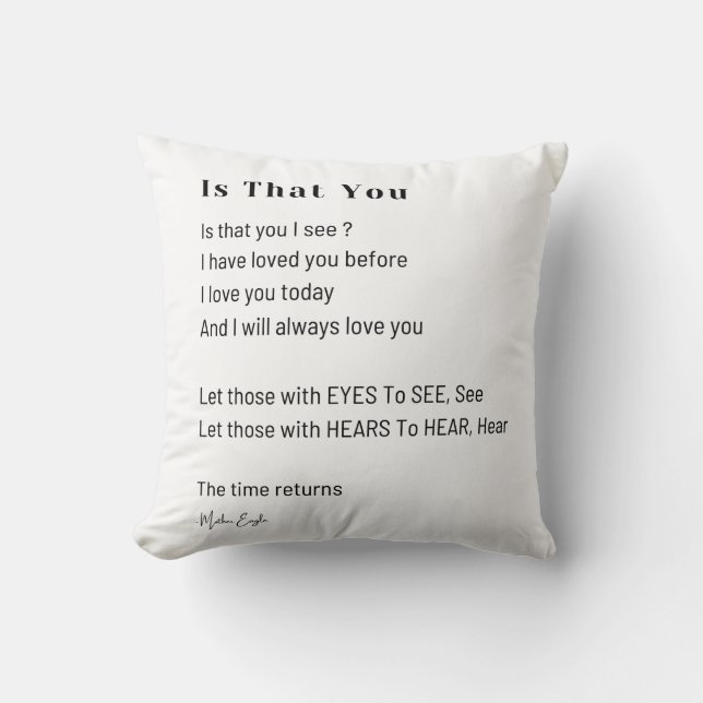 Almofada É você que eu vejo poesia de poema (Frente)