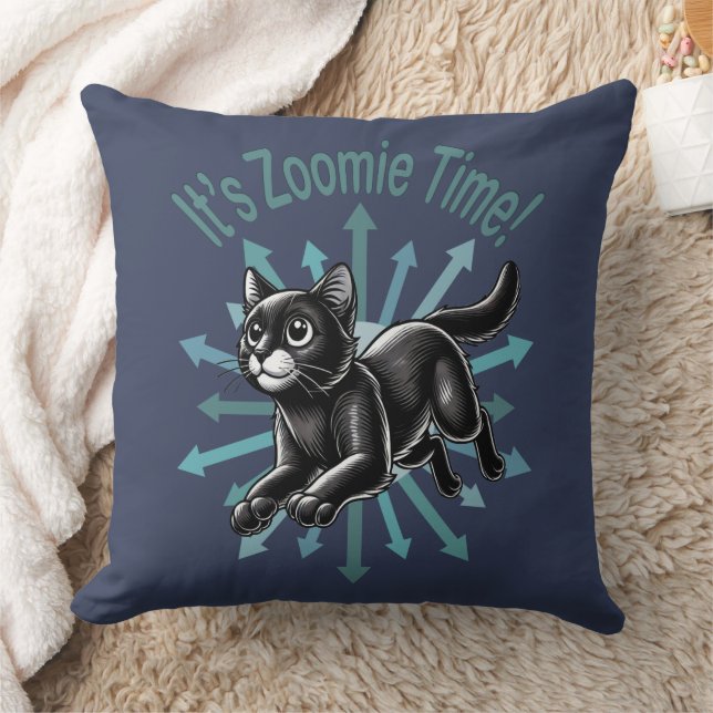 Almofada É Zoomie Time Black Cat (Cobertor)