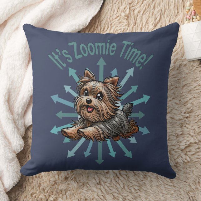 Almofada É Zoomie Time Yorkshire Terrier (Cobertor)