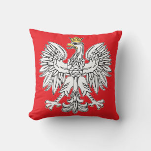 Almofada Eagle polonês com o travesseiro Dourado da coroa