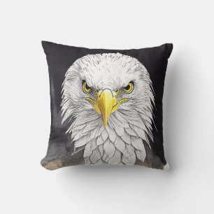 Almofada Eagle Wild Animal Nature Watercolor Pintura