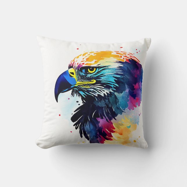 Almofada Eagle Wild Nature - Pintura De Cor Animal (Frente)