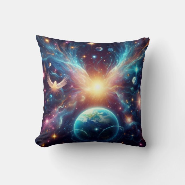 Almofada Earth and Outer Space on a Decorative Throw Pillow (Frente)
