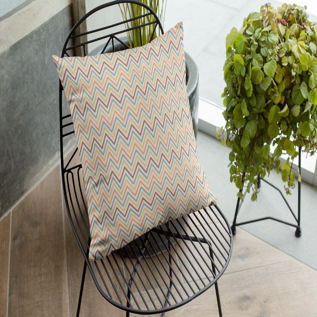 Almofada Earthy Chevron Elegance (Earthy Chevron Elegance Throw Pillow)