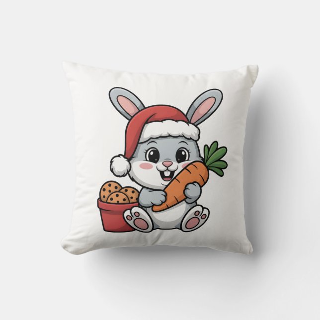 Almofada Easter Bunny’s Carrot Christmas Funny Cute Holiday (Frente)