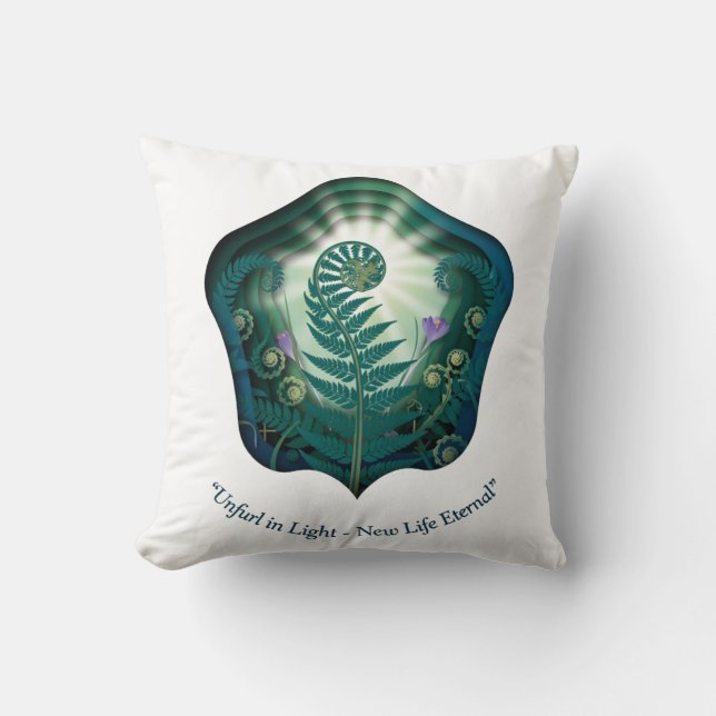 Almofada Easter Fern Unfurl in Glory, Easter Gift (Frente)