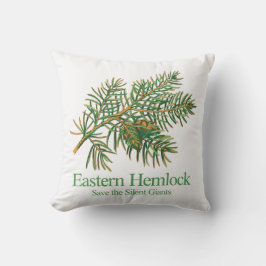 Almofada Eastern Hemlock Botanical Branch Throw Pillow