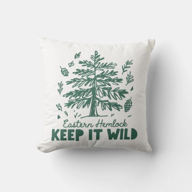 Almofada Eastern Hemlock Keep It Wild Nature Throw Pillow (Frente)