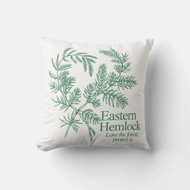 Almofada Eastern Hemlock Love the Forest Throw Pillow (Frente)