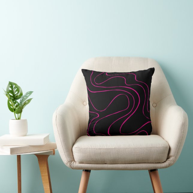 Almofada Ebb e Fluxo 2 - Magenta e Preto (Cadeira)