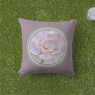 Almofada Echeveria "rosa" Suculente/ cinza-rosada-verde-