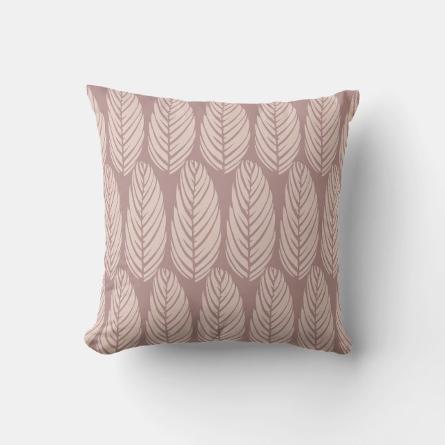 Almofada Echo Leaves Mauve Dust Blush Beige (Frente)