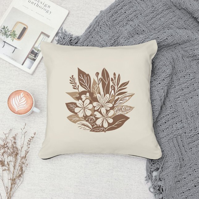 Almofada Eclectic Natural Terracotta Wildflower Boho Russo (Criador carregado)