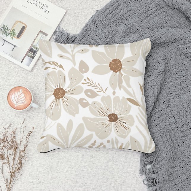 Almofada Eclectic Natural Terracotta Wildflower Boho Russo (Criador carregado)