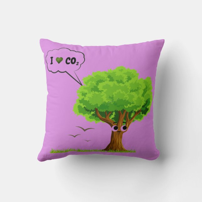 Almofada Eco-Friendly ‘I Love CO2’ Illustrated Tree  (Verso)