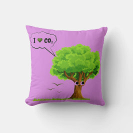 Almofada Eco-Friendly ‘I Love CO2’ Illustrated Tree 