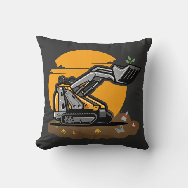 Almofada Ecoescavador Plantando Verde na Limpeza de Lixo (Frente)