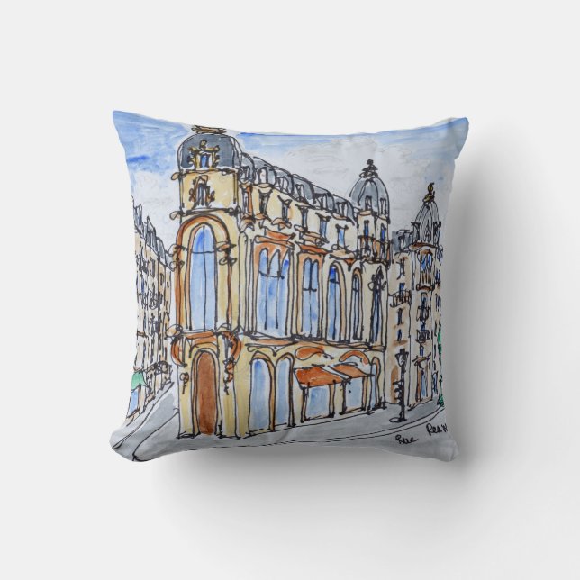 Almofada Edifícios na Rue Reaumur, Paris, França (Frente)