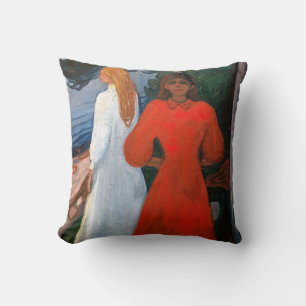 Almofada Edvard Munch - Vermelho e Branco