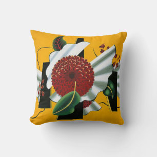 Almofada Edward Wadsworth, Dahlias, famosa pintura,