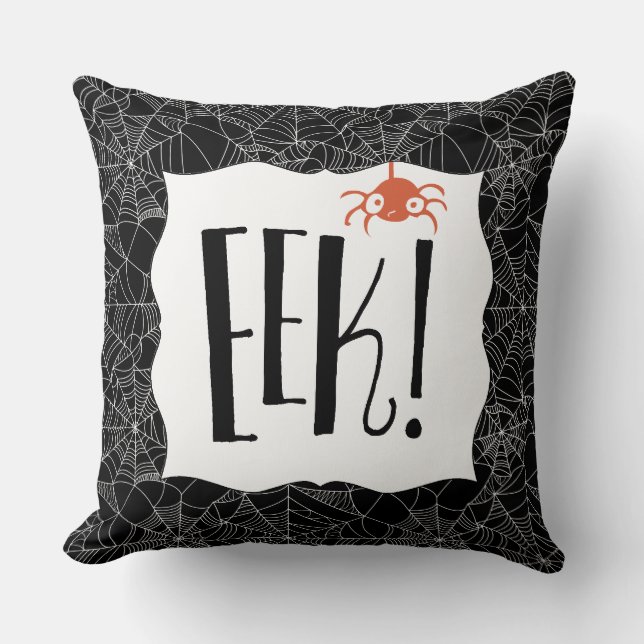 Almofada "EEK! "Design bonito assustador do Dia das Bruxas (Frente)
