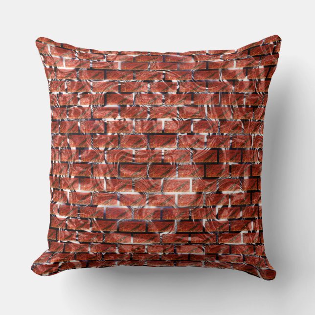 Almofada Efeito de tijolos vermelhos sobre o desenho de cír (Frente)