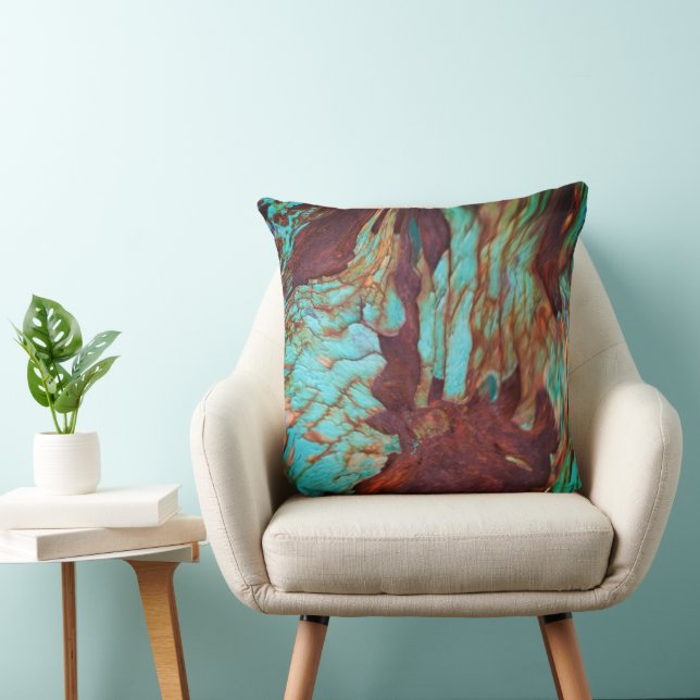 Almofada Efeito de Tinta Metálica Rust Rústica Rústica. Art (Cadeira)