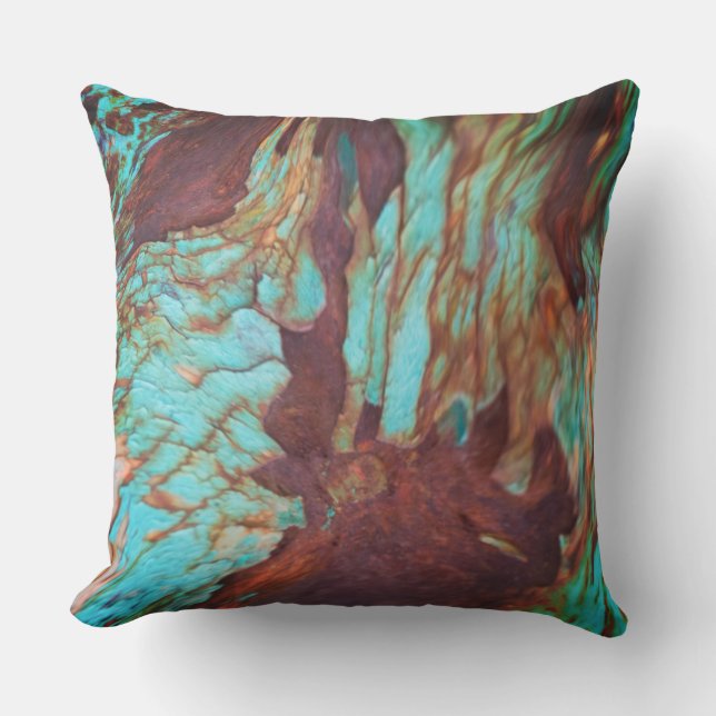 Almofada Efeito de Tinta Metálica Rust Rústica Rústica. Art (Frente)