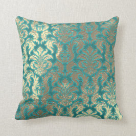 Almofada Efeito do Velvet do Damask Sepia Dourado da Casa d