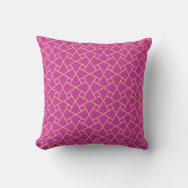 Almofada Efeito Dourado sobre o padrão islâmico magenta