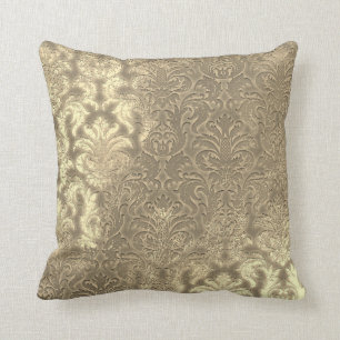 Almofada Efeito metálico Dourado de veludo do Sepia do