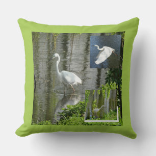 Almofada Egrets Travesseiro decorativo de Colagem de Fotos