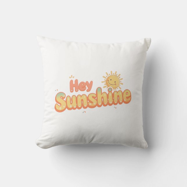Almofada "Ei, Solzinho" com Sol Sorridente (Frente)