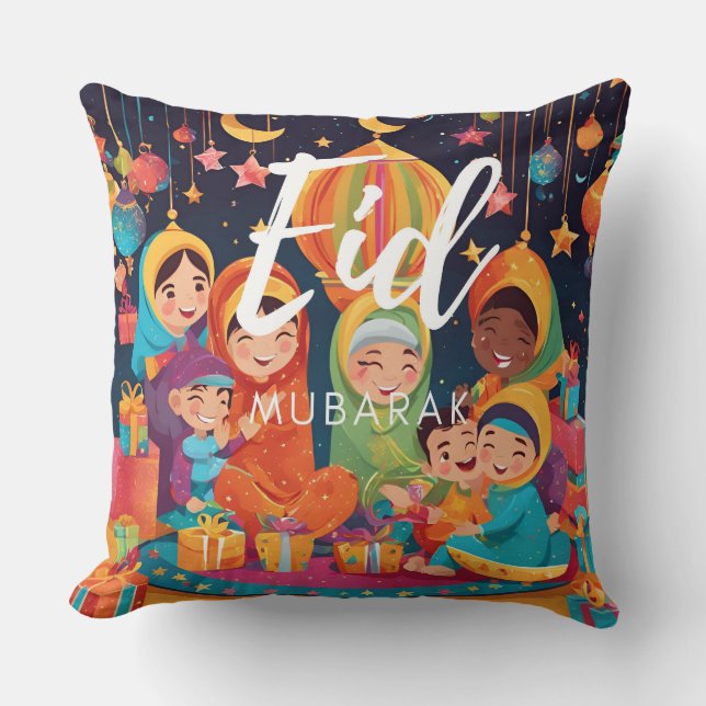 Almofada Eid Mubarak Cena Festiva Cushion (Frente)