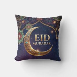 Almofada Eid Mubarak Islamic celebration Gold And navy