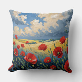 Almofada El susuro del viento en las amapolas
