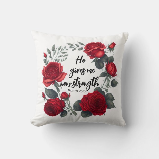 Almofada Ele Me Dá Uma Nova Força (Frente)