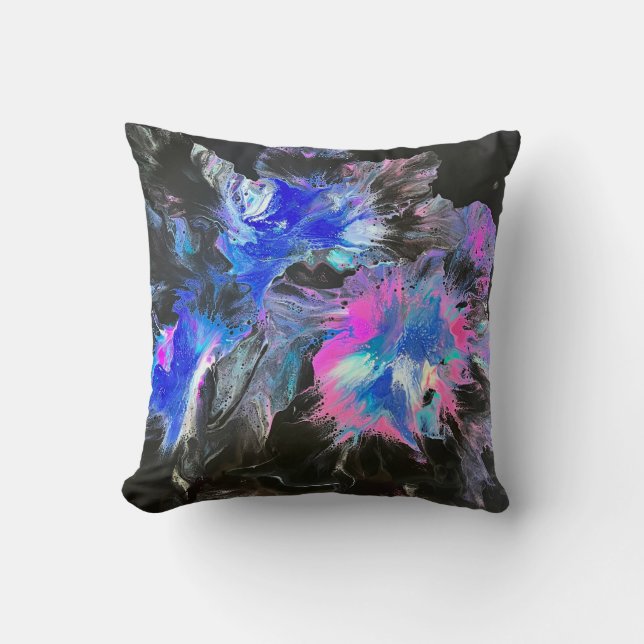 Almofada Electric Bloom Abstract Throw Pillow (Frente)