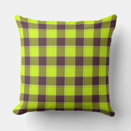 Almofada Electric Lime and Livid Brown Plaid