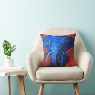 Almofada elefante azul, a imagem de Ganesha, trazendo a for