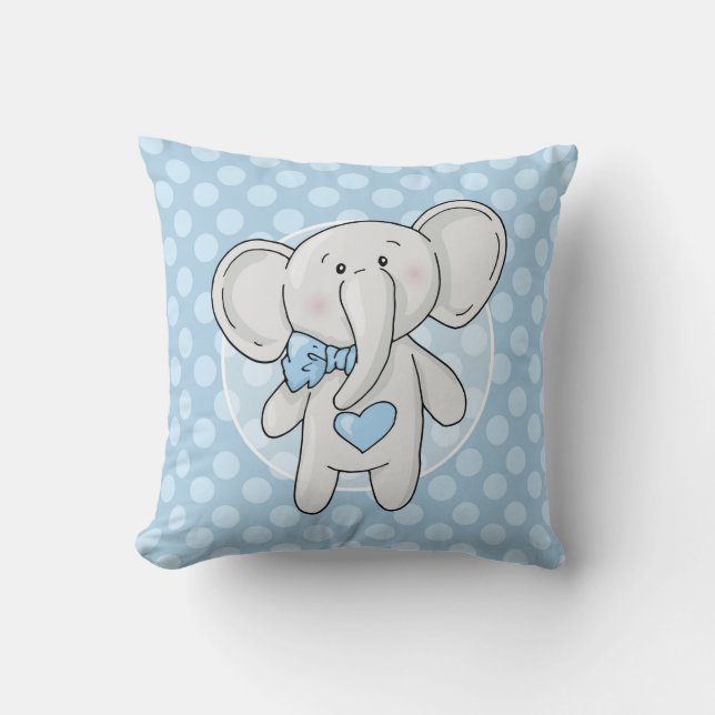 Almofada Elefante Azul - Enfermeiro de quarto de bebês (Frente)