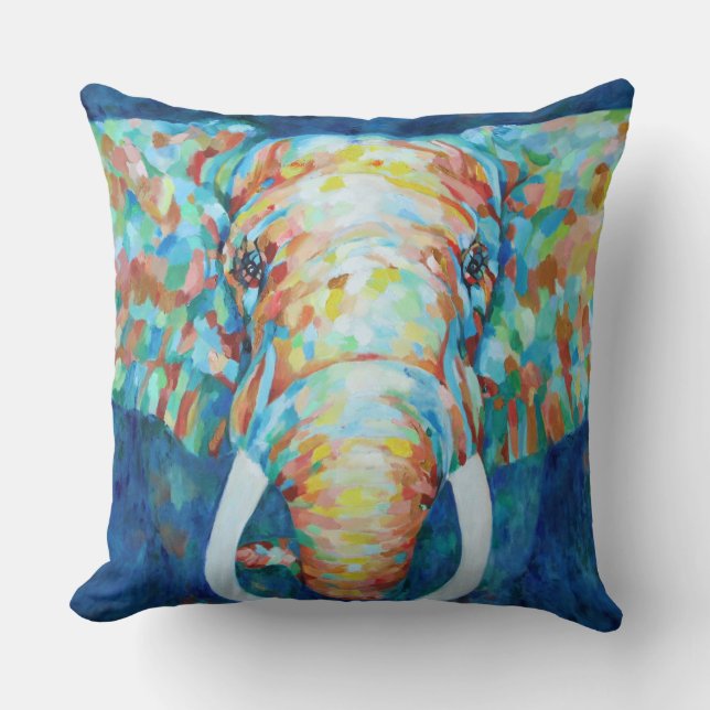 Almofada Elefante Colorido (Frente)