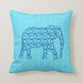 Almofada Elefante da flor de Lotus - turquesa