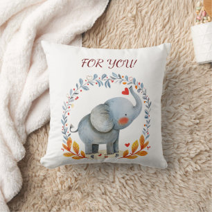 Almofada elefante de aquarela pintada e fofa