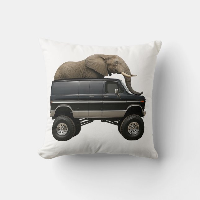 Almofada Elefante Dirigindo Van 4x4 (Frente)