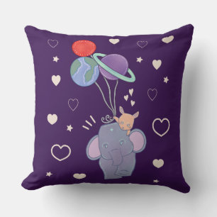 Almofada Elefante e Coelho Passeio de Balão Espacial Capr