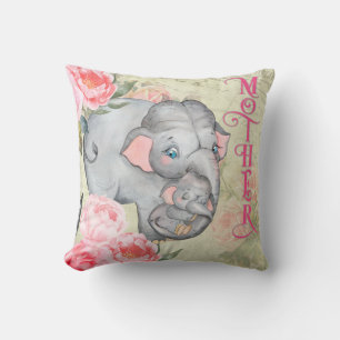 Almofada Elefante e Dia de as mães Floral Baby Vintage