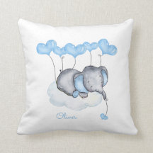 Elefante na Nuvem - Cinza Blue Baby Boy Nursery