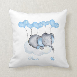 Almofada Elefante na Nuvem - Cinza Blue Baby Boy Nursery