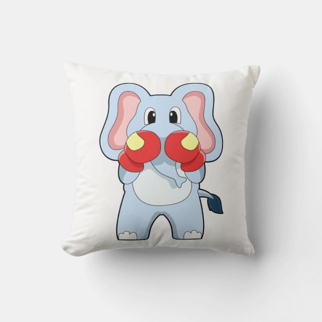Almofada Elefante no Boxing com luvas in a box (Frente)